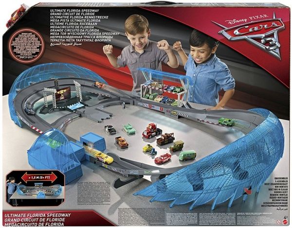 Трек Hot Wheels Легендарный автодром Флориды из м/ф «Тачки 3» 1:55 FCW020