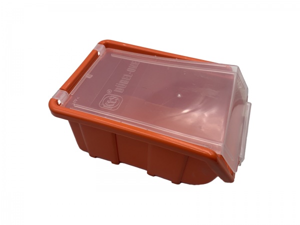 Ємність для дрібних деталей модульна з кришкою 170х110х75 мм помаранчева 