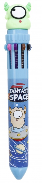 Ручка шариковая на 10 цветов инопланетянин 