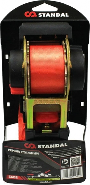 Стяжной ремень с автосмоткой STD 5602 крючок S 1 т 4мx35мм STANDAL