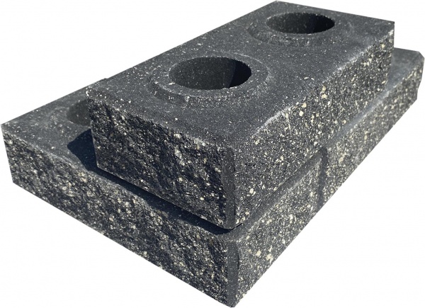 Цегла гіперпресована LEGO-FASAD колота кутова чорна