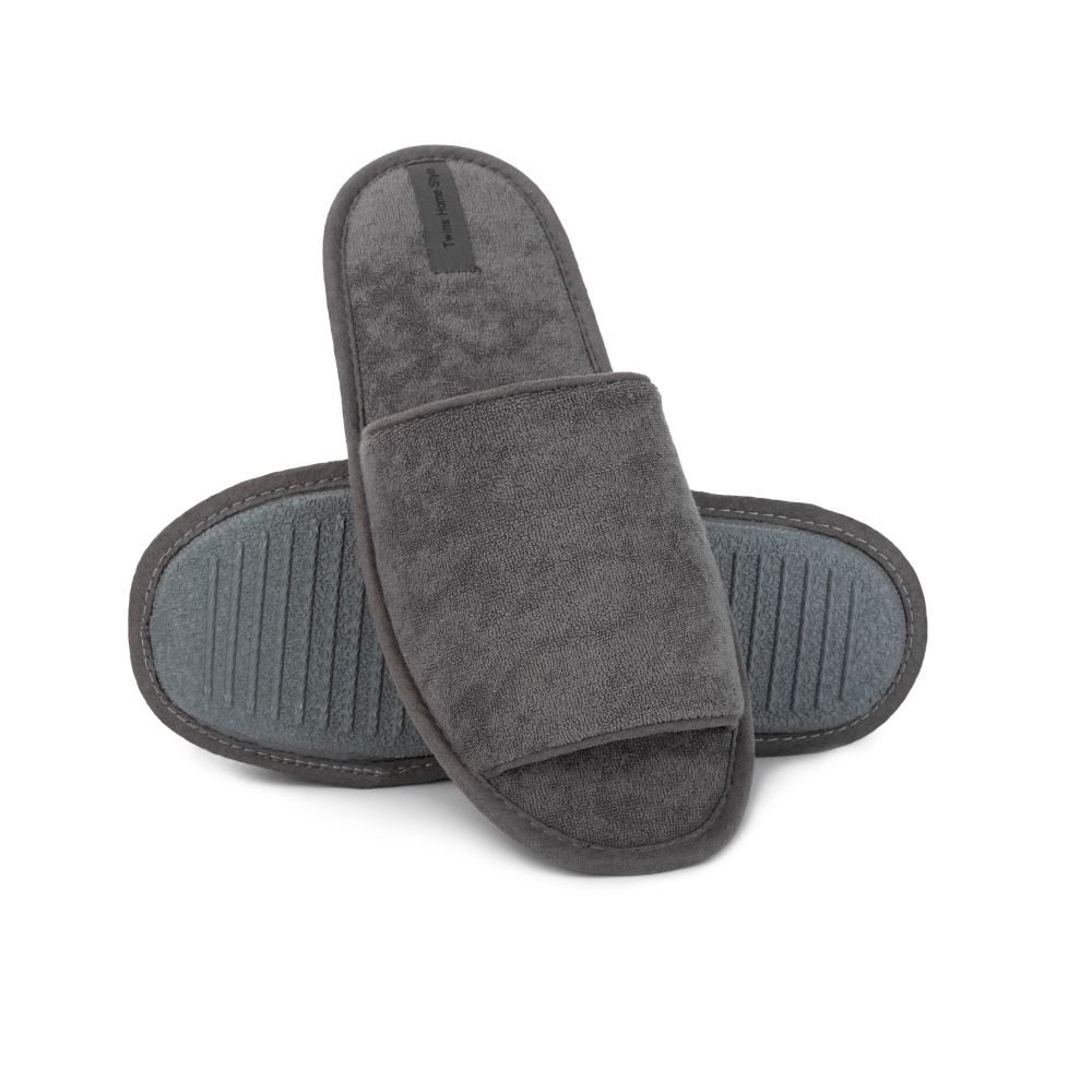 Тапки домашние Twins HS-VL флисовые PVC 14179 р.42/43 серый