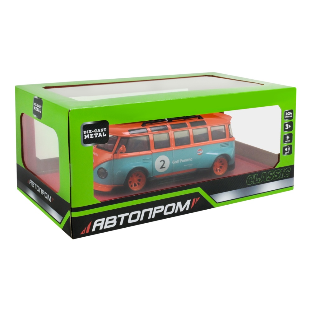 Машинка Автопром 1:24 Volkswagen T1 Bus AP7751