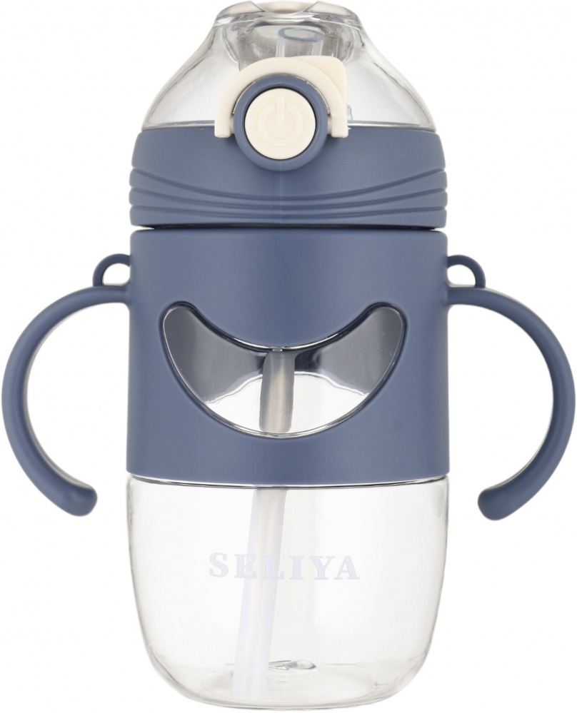 Пляшка для води SELIYA 420 мл з соломинкою та ремінцем колір в асортименті