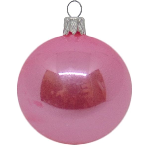 Шар новогодний стеклянный d60 розовый 