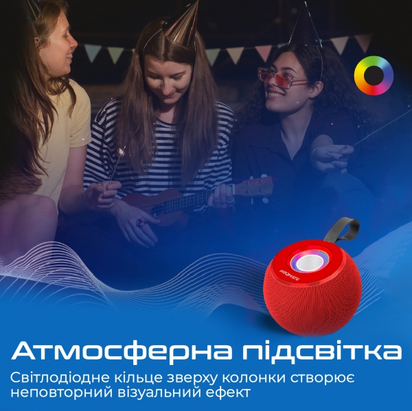 Акустична система Promate 1.0 red Juggler 5W