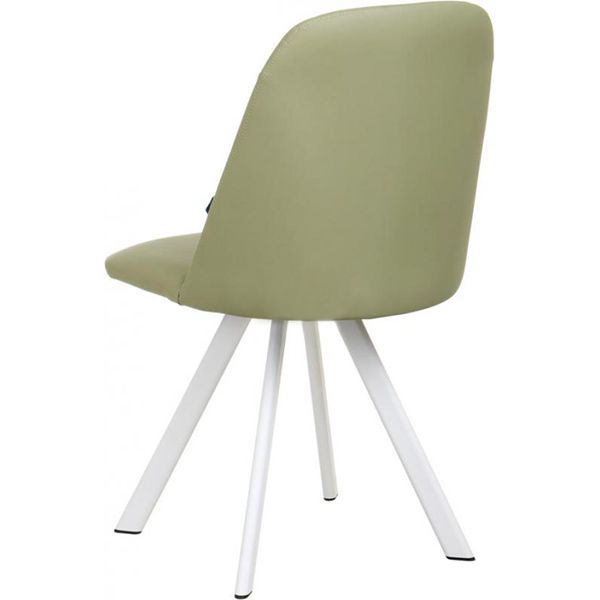 Стілець обідній Nowy Styl MILANA 4L WHITE (BOX-2) (CH) ECO-45 білий/салатовий
