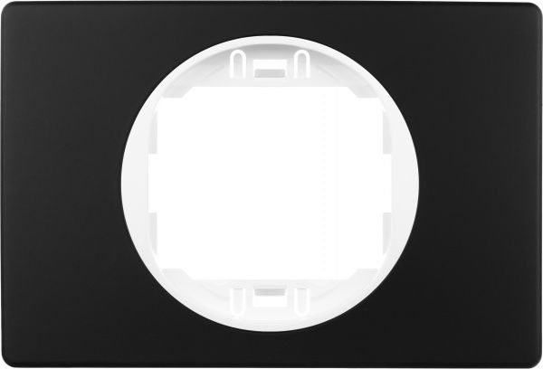 Рамка одноместная Aling-Conel EON горизонтальная черный / белый E6803.E10