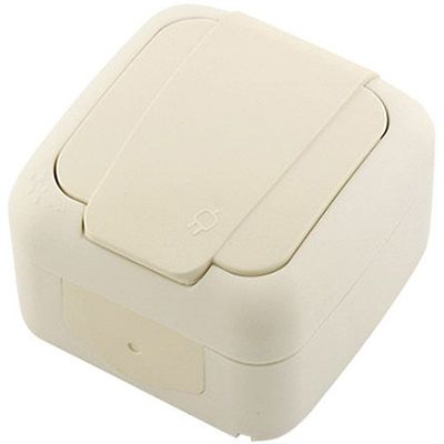 Розетка Viko Palmiye IP54 з заземленням кремова