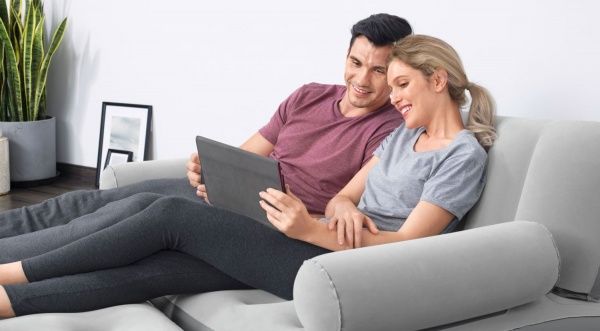 Кровать надувная Bestway 3 в 1 со встроеннным электронасосом 188х152 см серый