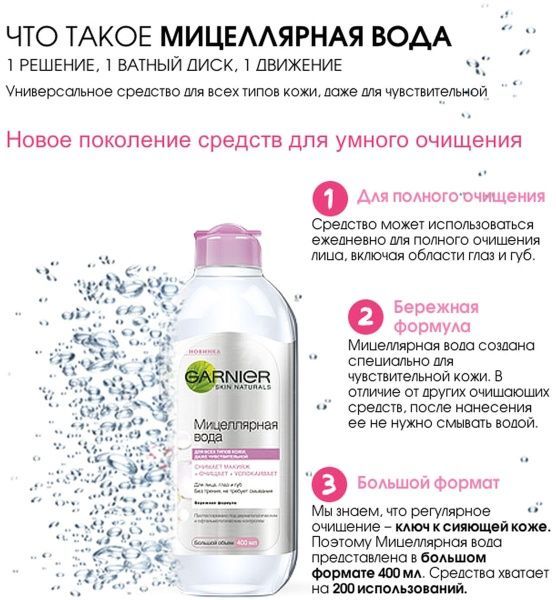 Мицеллярная вода Garnier Skin natural Чистая кожа 400 мл