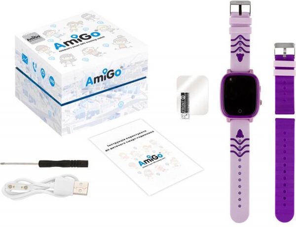 Смарт-часы AmiGo GO005 4G WIFI Thermometer purple