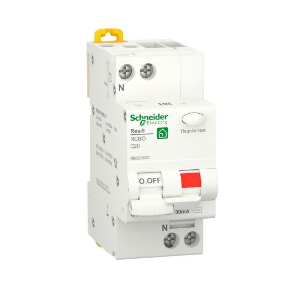 Дифференциальный автомат Schneider Electric Resi9 20 А 30 мА 1P + N 6кA С тип АС R9D25620