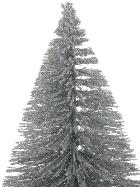 Ялинка декоративна настільна срібна 13x40 см