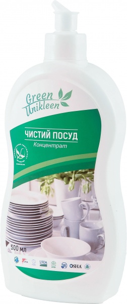 Средство для ручного мытья посуды Green Unikleen Чистая посуда 0,5л