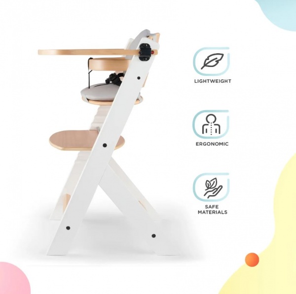 Стульчик для кормления Kinderkraft Enock White Wood с подушкой (KHENOC0PWHT0000)
