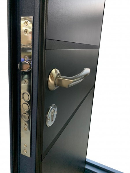 Дверь входная Министерство дверей КУ-Антрацит М грифель горизонт 2050х860 мм левая