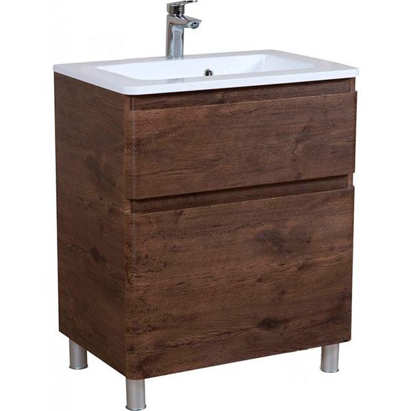 Тумба напольная Aqua Rodos Акцент каштан с умывальником Альфа 70 см