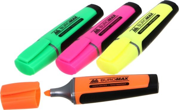 Набор текстовых маркеров Buromax флуоресцентные 2-4 мм 4 шт. разноцветный 