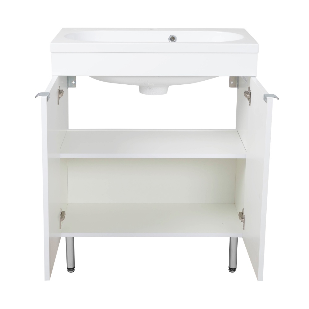 Тумба RIO (білий мат) з умивальником Status 70 см