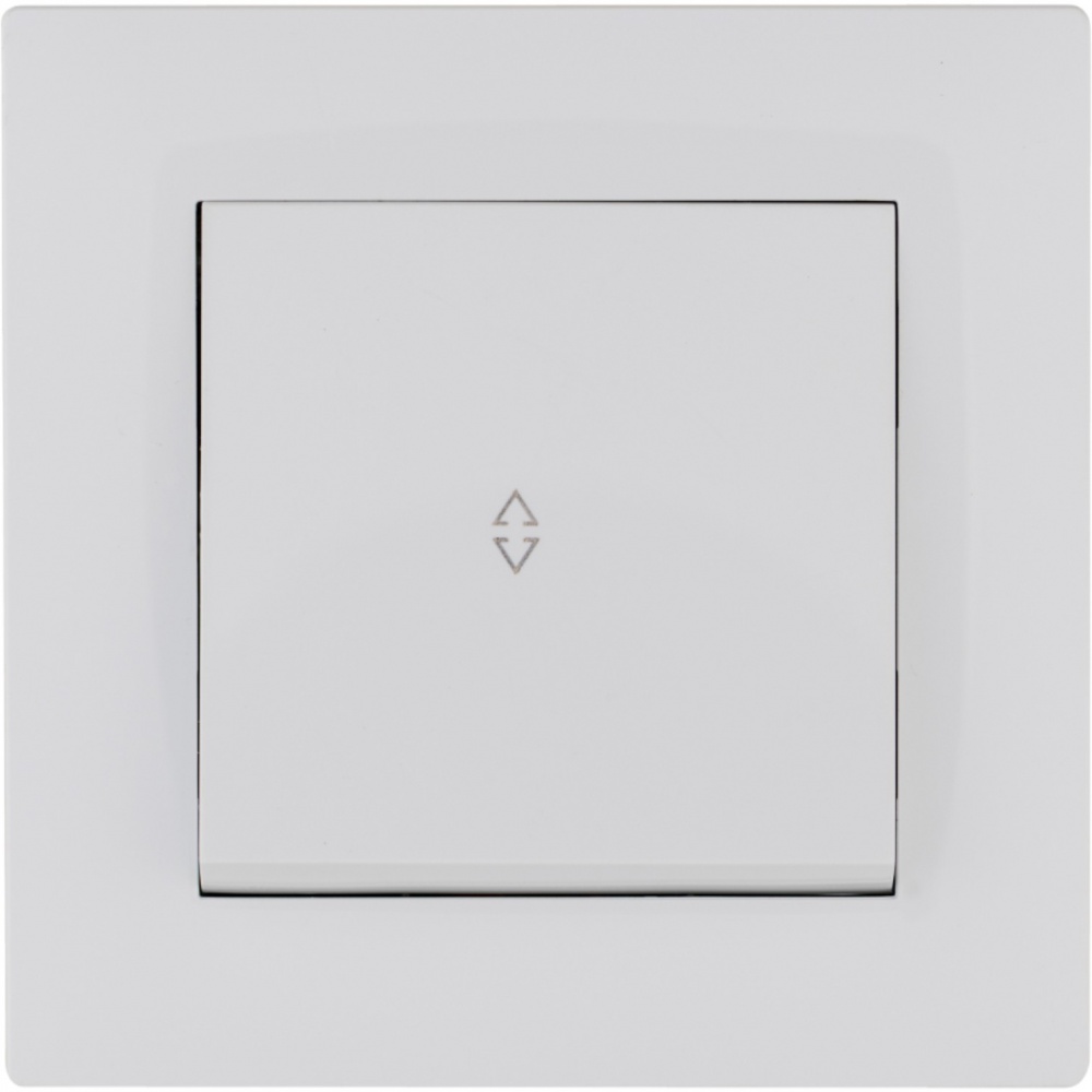 Вимикач прохідний одноклавішний Makel Rizz без підсвітки білий 88001005