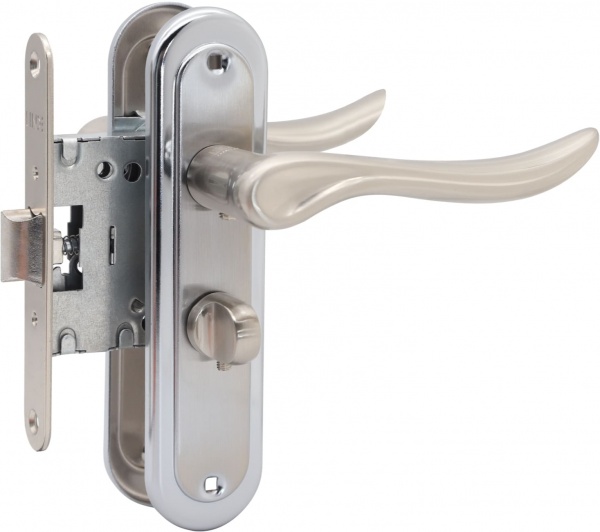 Комплект фурнитуры WC Linde A-1295 SN/CP 47,5 мм матовый никель/полированный хром