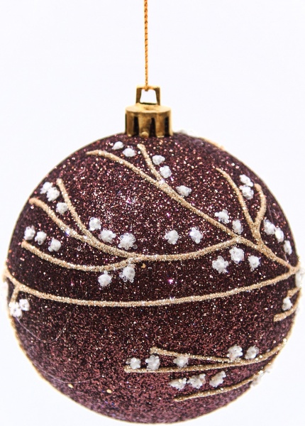 Шар новогодний Веточки коричневый