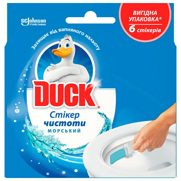 Средство Туалетный утенок Стикер чистоты Морской экономичная упаковка 655564 