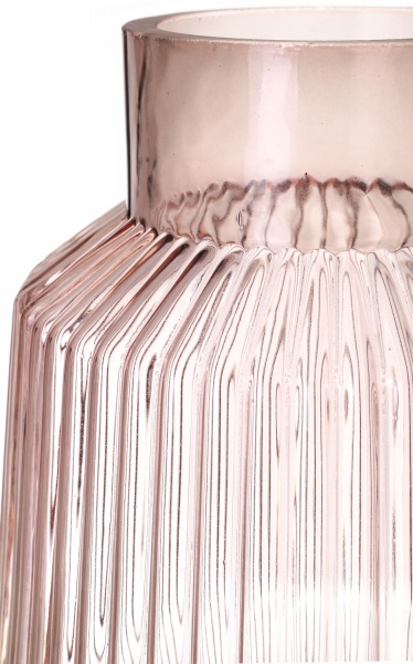 Ваза стеклянная Pink 180x220 мм 22 см розовая 