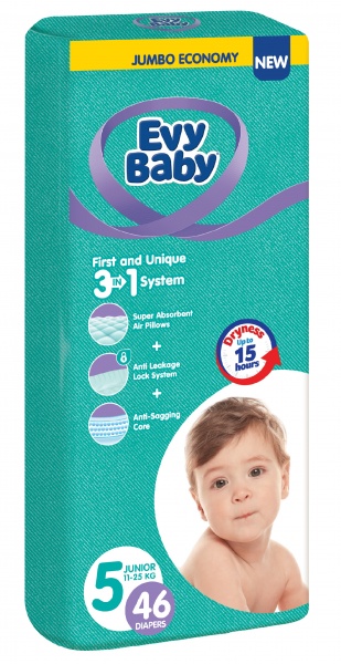 Підгузки Evy Baby Junior 11-25 кг 46 шт.
