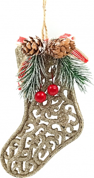 Ялинкова іграшка Чобіт 11 см золотистий