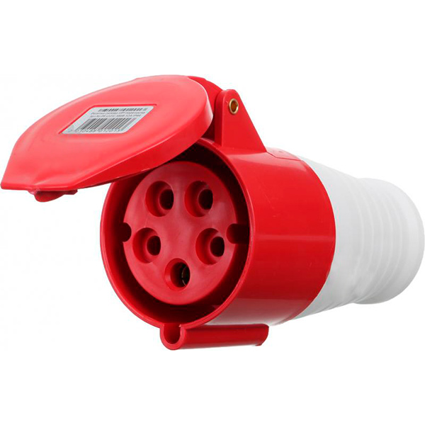 Розетка силовая переносная с заземлением UP! (Underprice) 3p+N+PE (225) 380В 32А IP44 серый