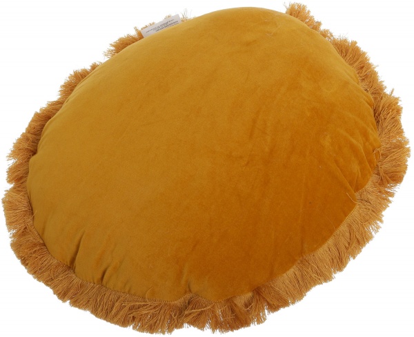 Подушка KM круглая с кистями 100% полиэстер 40x40 см золотой 