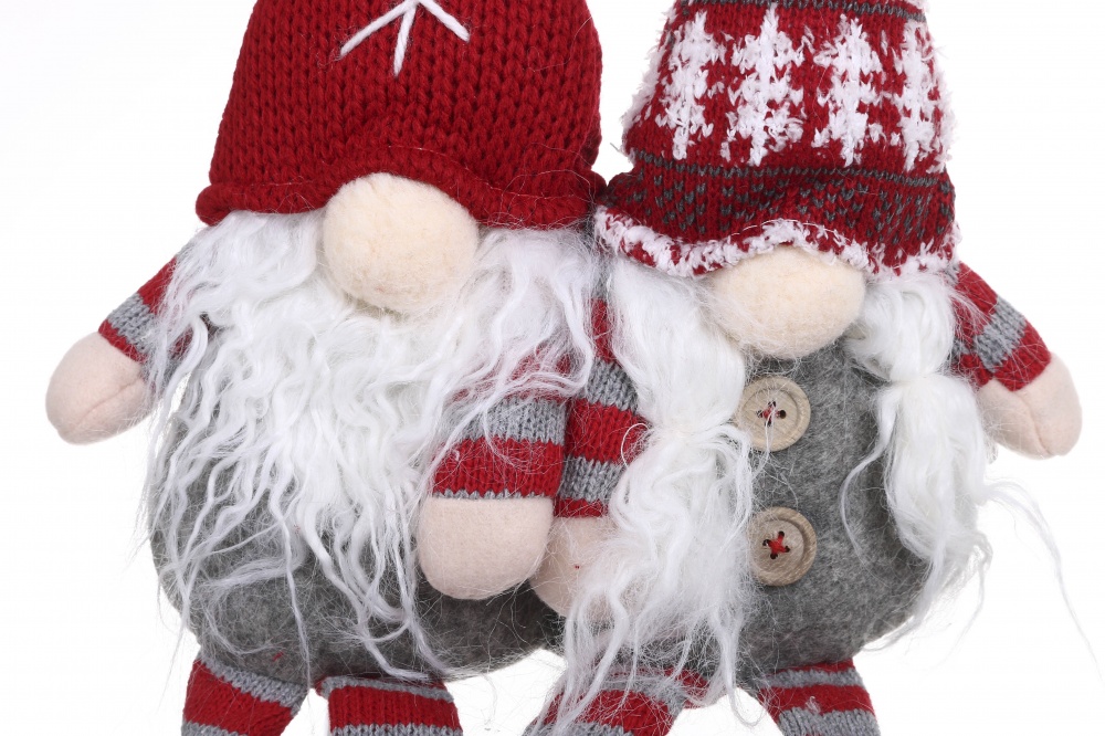 Декорация новогодняя гномик красно-серый 2 ассортимент 22 x 48 см LF2230019