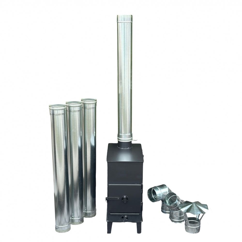 Буржуйка Metalzavod BP/6-ВС_D120 4 мм с оцинкованным дымоходом