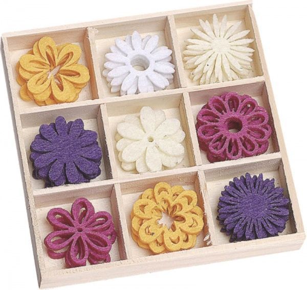 Декоративное изделие из фетра Цветочная фантазия 45 шт. разноцветный, 218001218 10,5х10,5 см