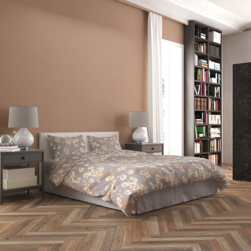 Комплект постельного белья Помпонелла 1,5 бежевый с серым Rigel 