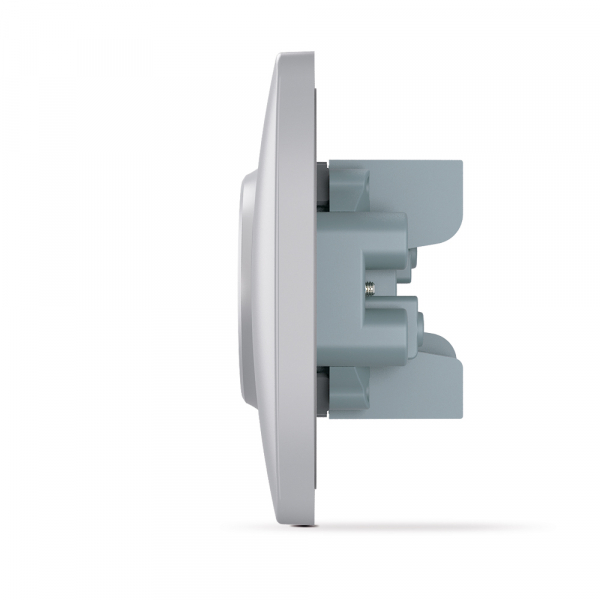 Розетка подвійна без заземлення Videx Binera IP20 срібний шовк VF-BNSK2-SS