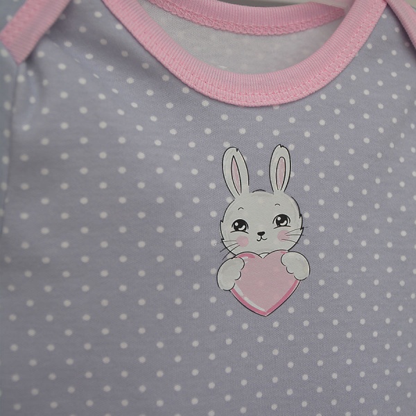 Боди детское для девочки Blanka Зайчик р.68 серый 110145 