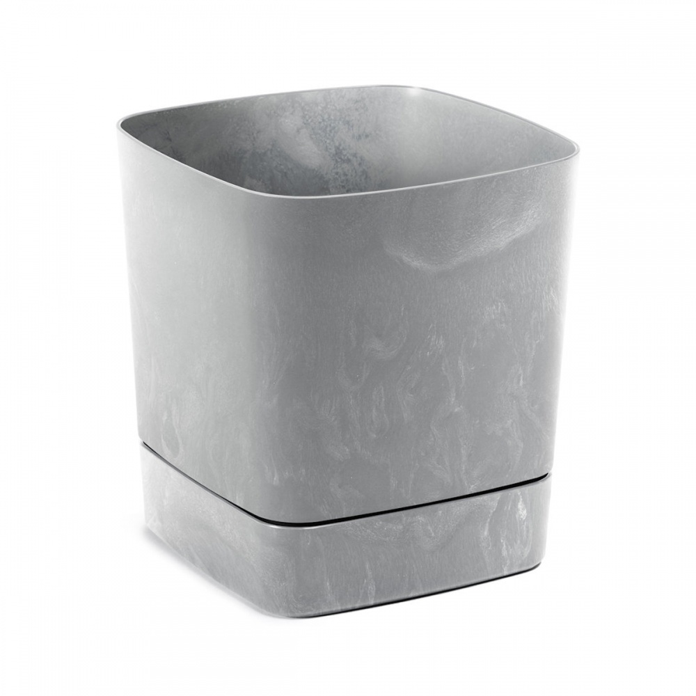 Вазон пластиковый пластик CLIMA квадратный серый бетон 8 л Lamela (9701421)