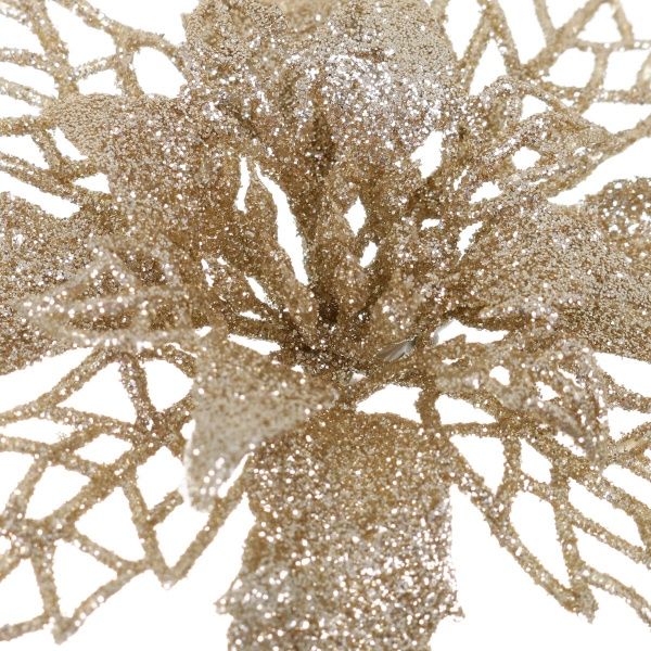 Декорація новорічна Shunda Пуансетія в наборі 3 шт. шампань