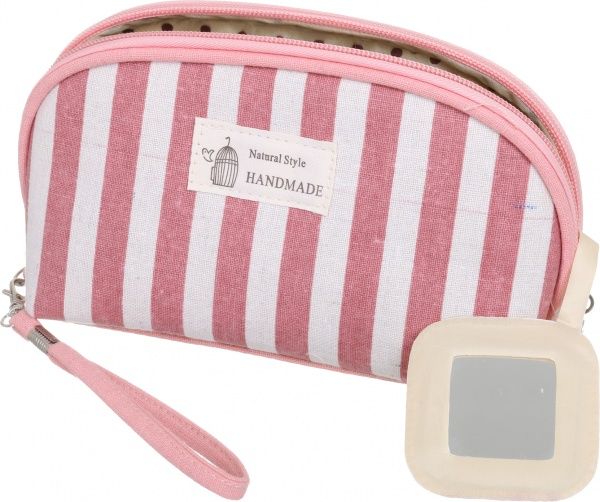 Косметичка Смужка Овал B5112 рожевий 