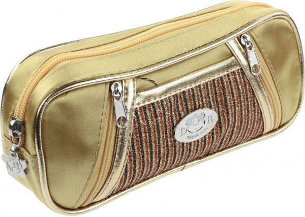 Пенал школьный Золотистый гламур с карманами золотистый
