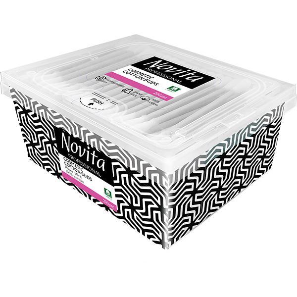 Ватные палочки Novita Professional 200 шт. (коробка)