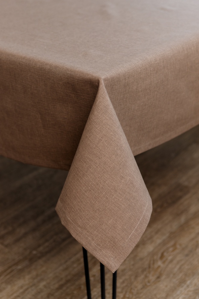 Скатерть Корица Коричневая 133x220 см Прованс