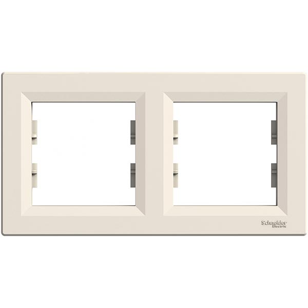 Рамка двухместная Schneider Electric Asfora горизонтальная кремовый EPH5800223