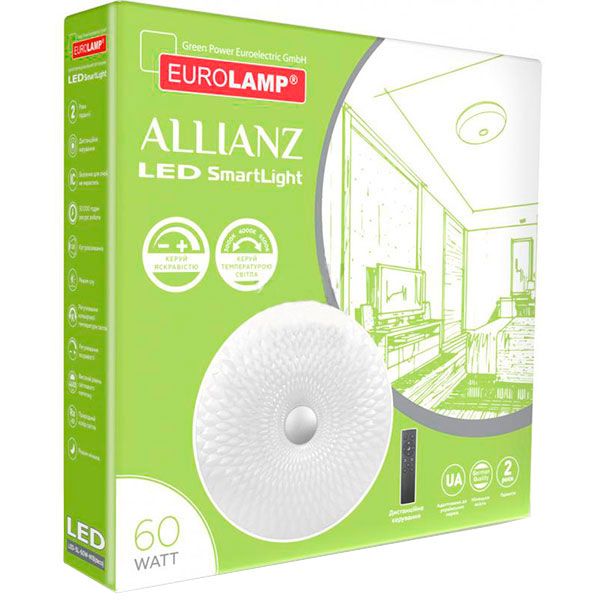 Світильник світлодіодний Eurolamp Smart Light Allianz з пультом ДК 60 Вт білий 3000-6500 К 