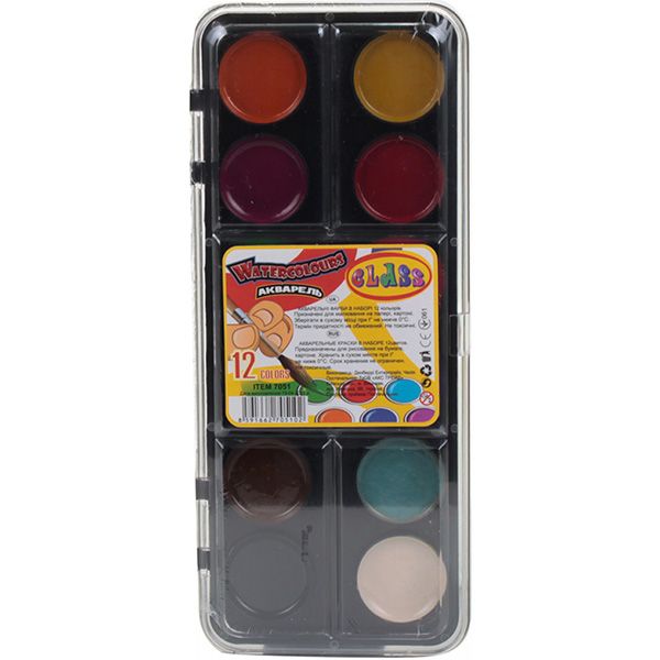 Краски акварельные 7051 12 кольорів CLASS