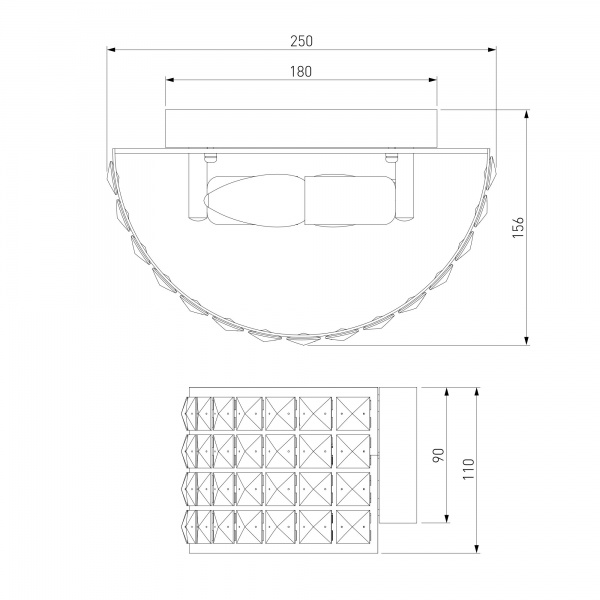 Бра Strotskis Kira 2x60 Вт E14 хром 10115/2 (хром) 