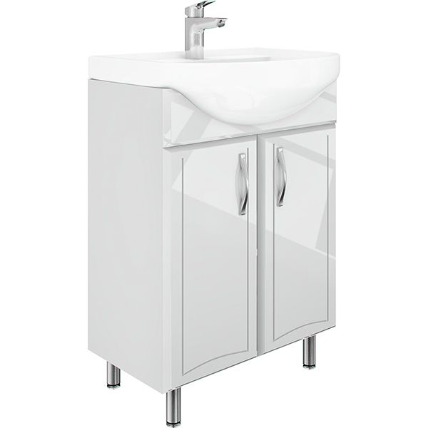 Тумба напольная Water House Прайм 60 МДФ серый глянец под умывальник Прокси 60